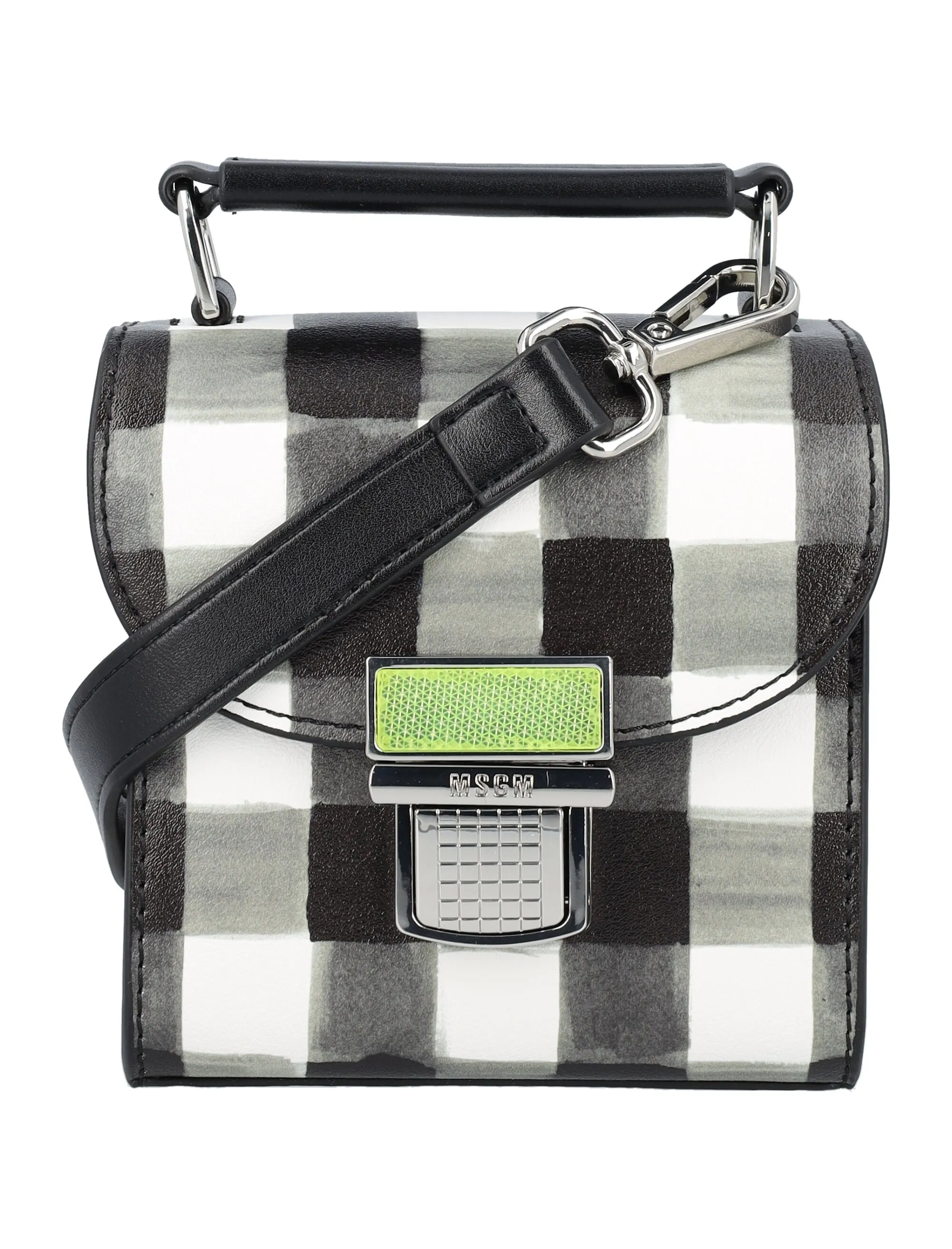 MSGM Clic Check Pattern Foldover Mini Shoulder Bag