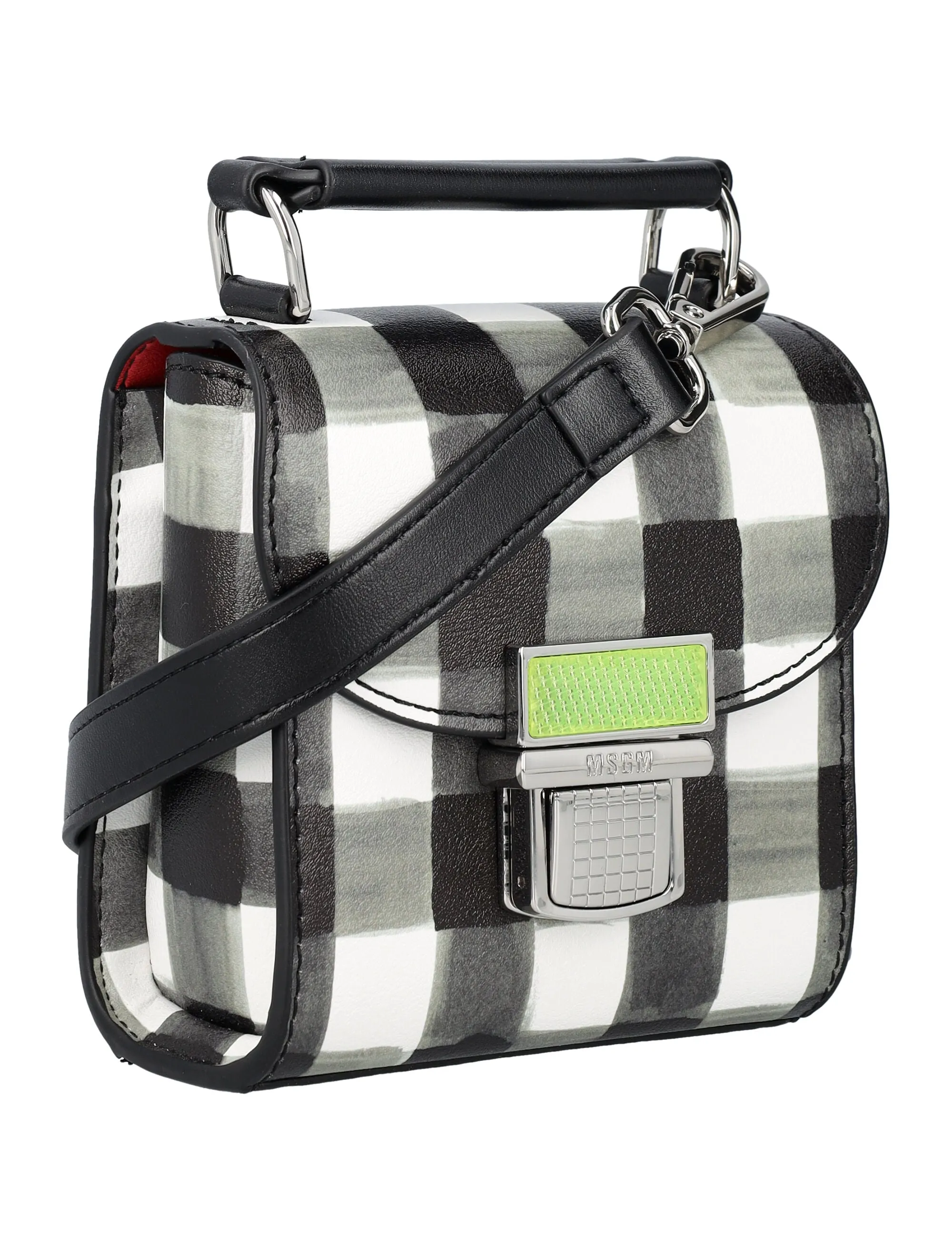MSGM Clic Check Pattern Foldover Mini Shoulder Bag