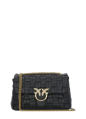 Pinko Classic Love Logo Plaque Foldover Shoulder Bag