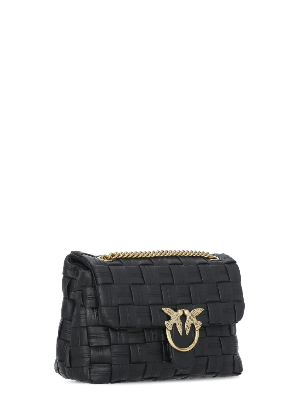 Pinko Classic Love Logo Plaque Foldover Shoulder Bag