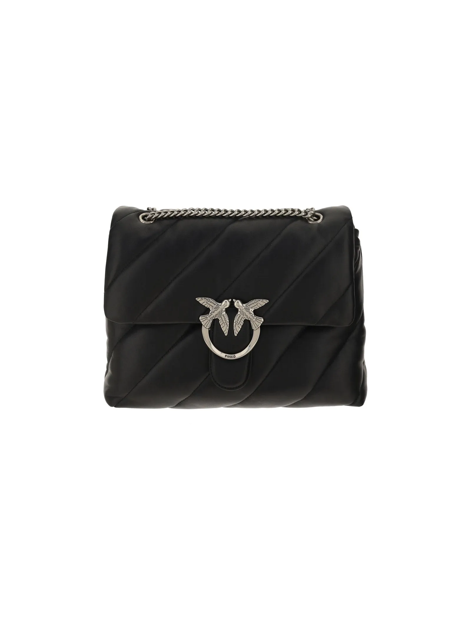 Pinko Classic Love Logo Plaque Quilted Shoulder Bag
