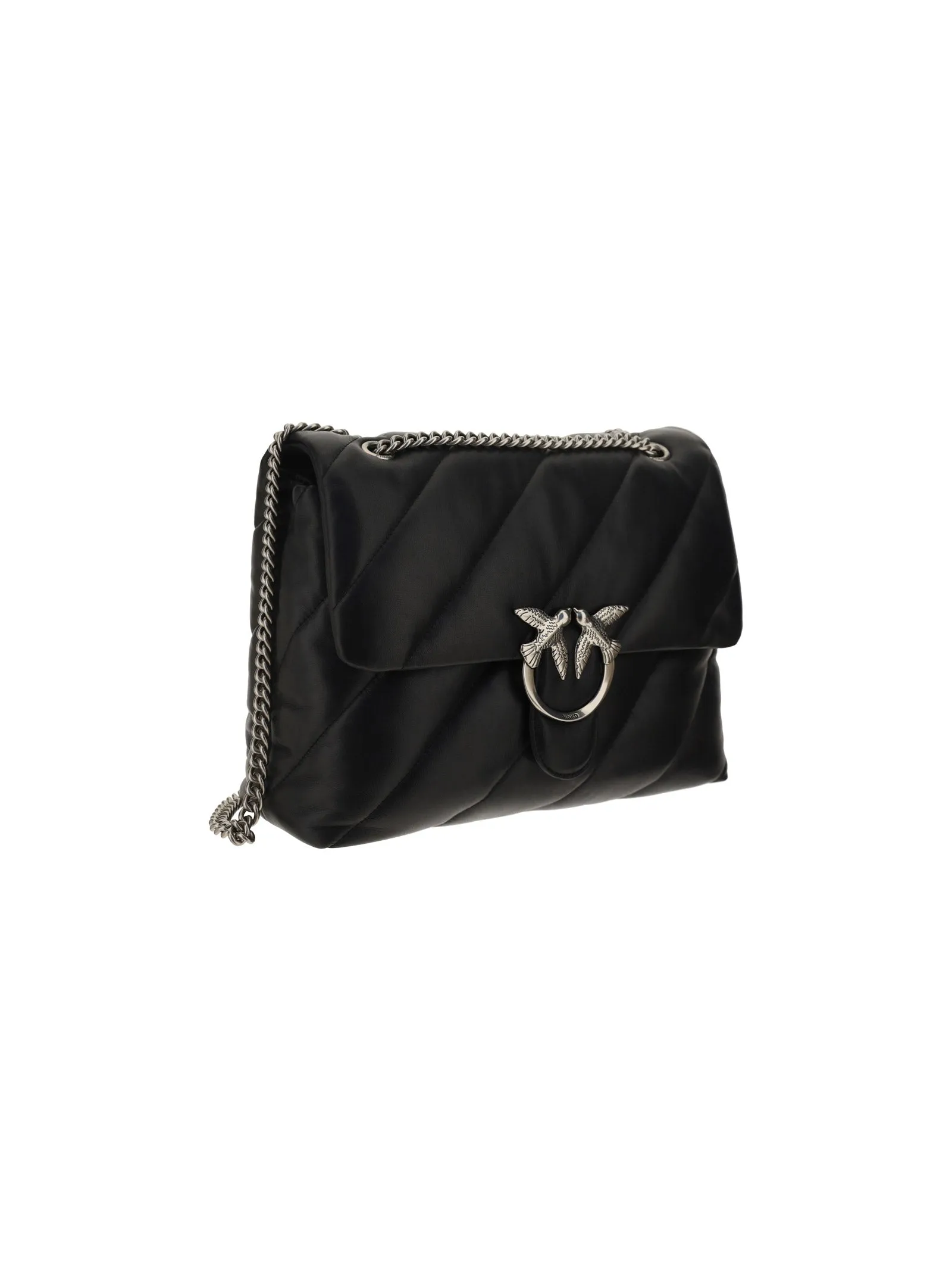Pinko Classic Love Logo Plaque Quilted Shoulder Bag