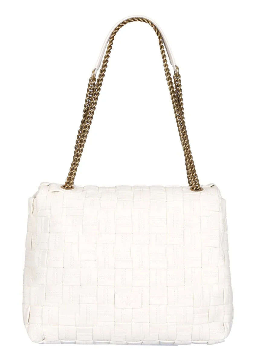 Pinko Classic Love Puff Woven Shoulder Bag
