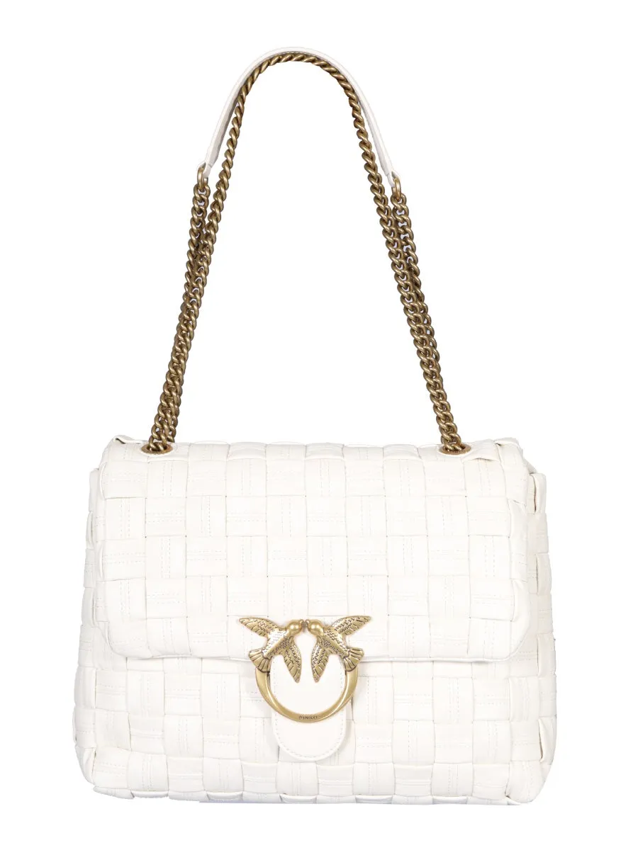 Pinko Classic Love Puff Woven Shoulder Bag