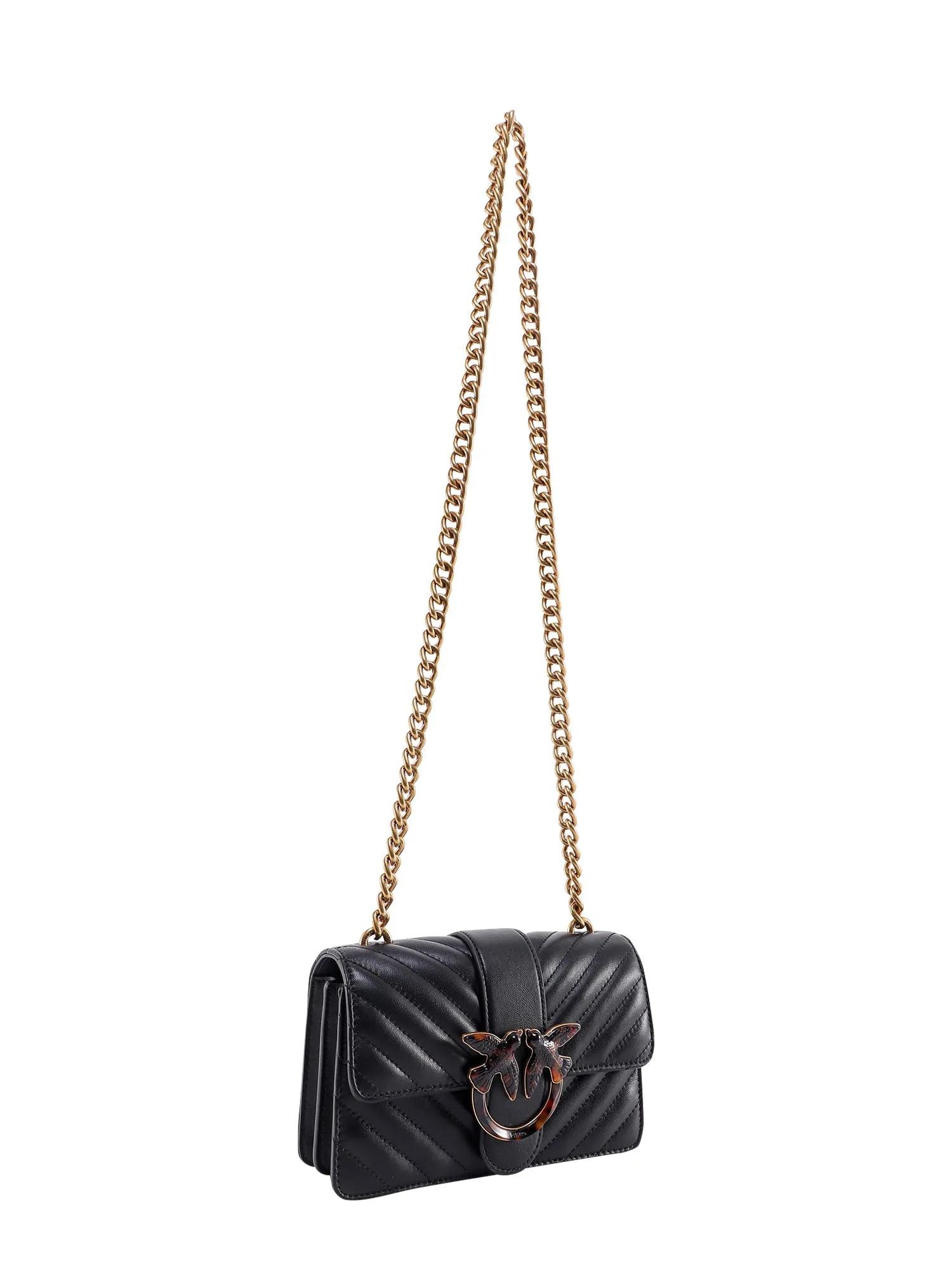 Pinko Love Birds Plaque Quilted Shoulder Bag