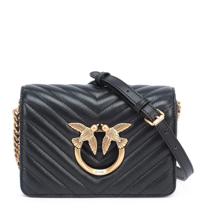 Pinko Love Click V Quilt Mini Shoulder Bag