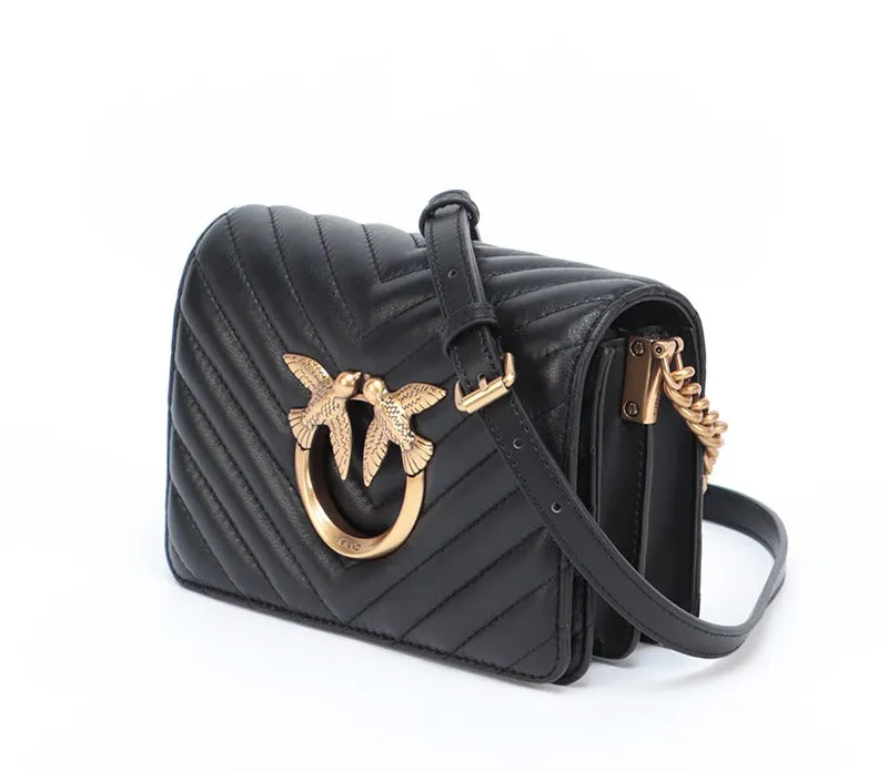 Pinko Love Click V Quilt Mini Shoulder Bag