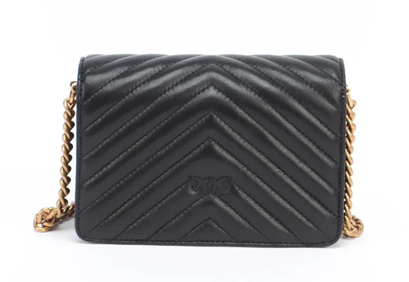 Pinko Love Click V Quilt Mini Shoulder Bag