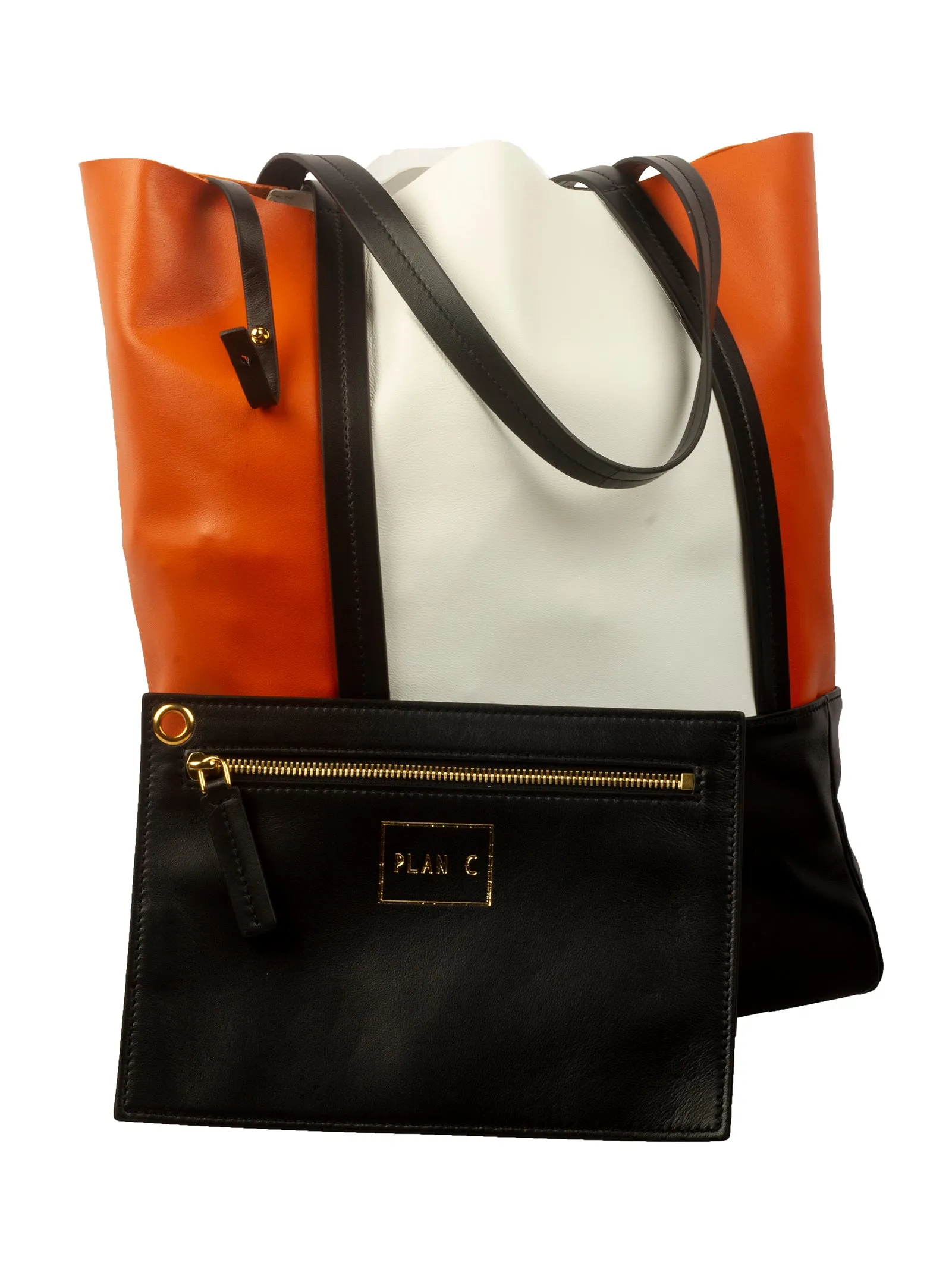 Plan C Colour Block Shopper Tote Bag