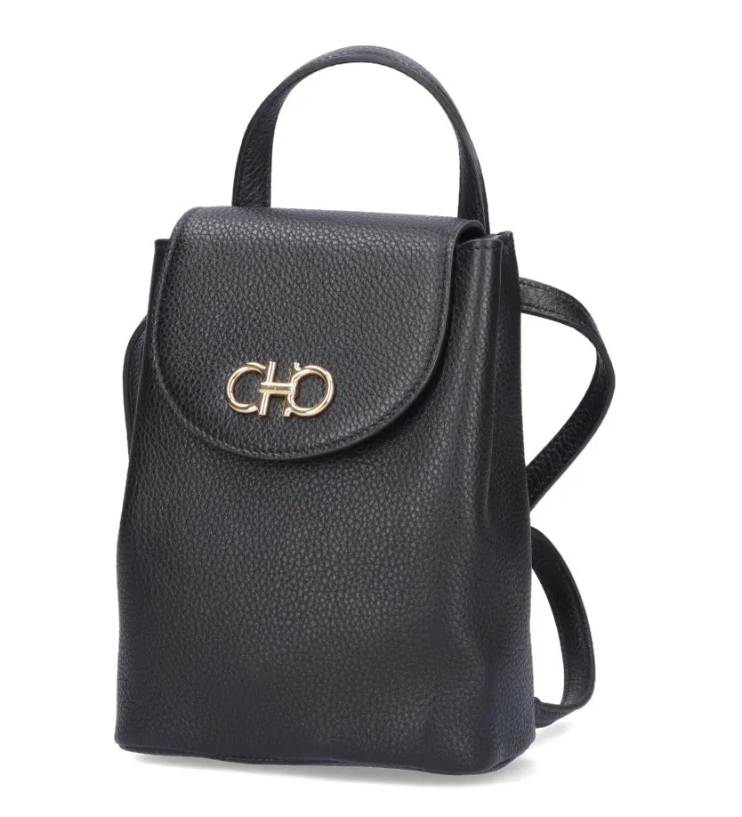 Salvatore Ferragamo Gancini Logo Plaque Mini Backpack Bag