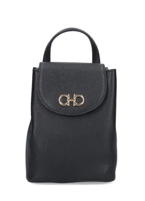 Salvatore Ferragamo Gancini Logo Plaque Mini Backpack Bag
