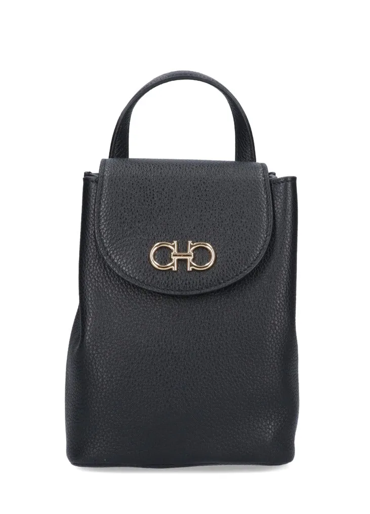 Salvatore Ferragamo Gancini Logo Plaque Mini Backpack Bag