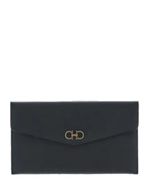 Salvatore Ferragamo Gancini Snap Fastened Clutch Bag