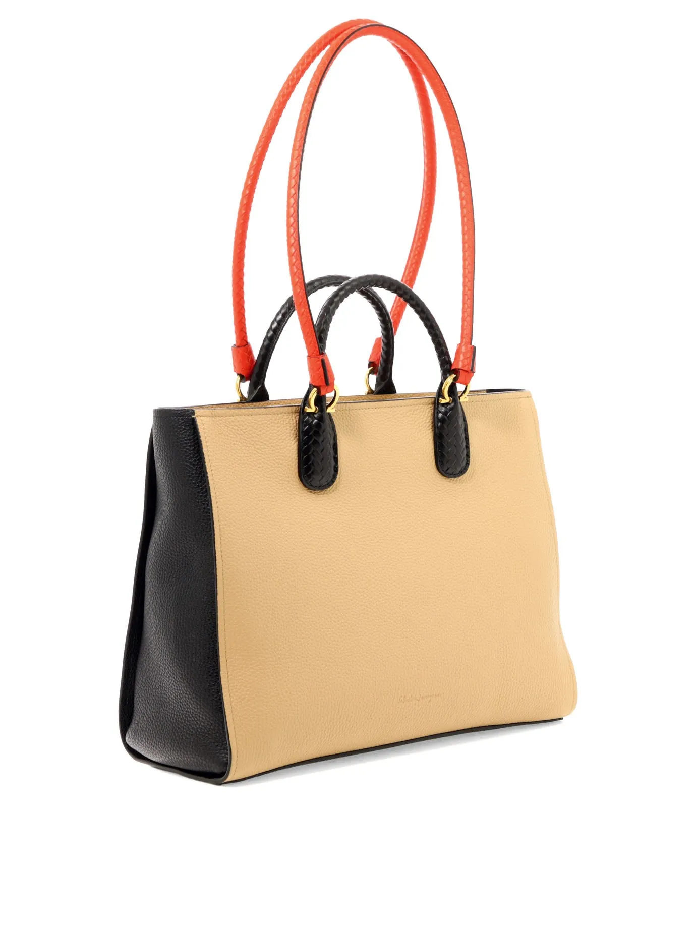 Salvatore Ferragamo Two Tone Handle Tote Bag