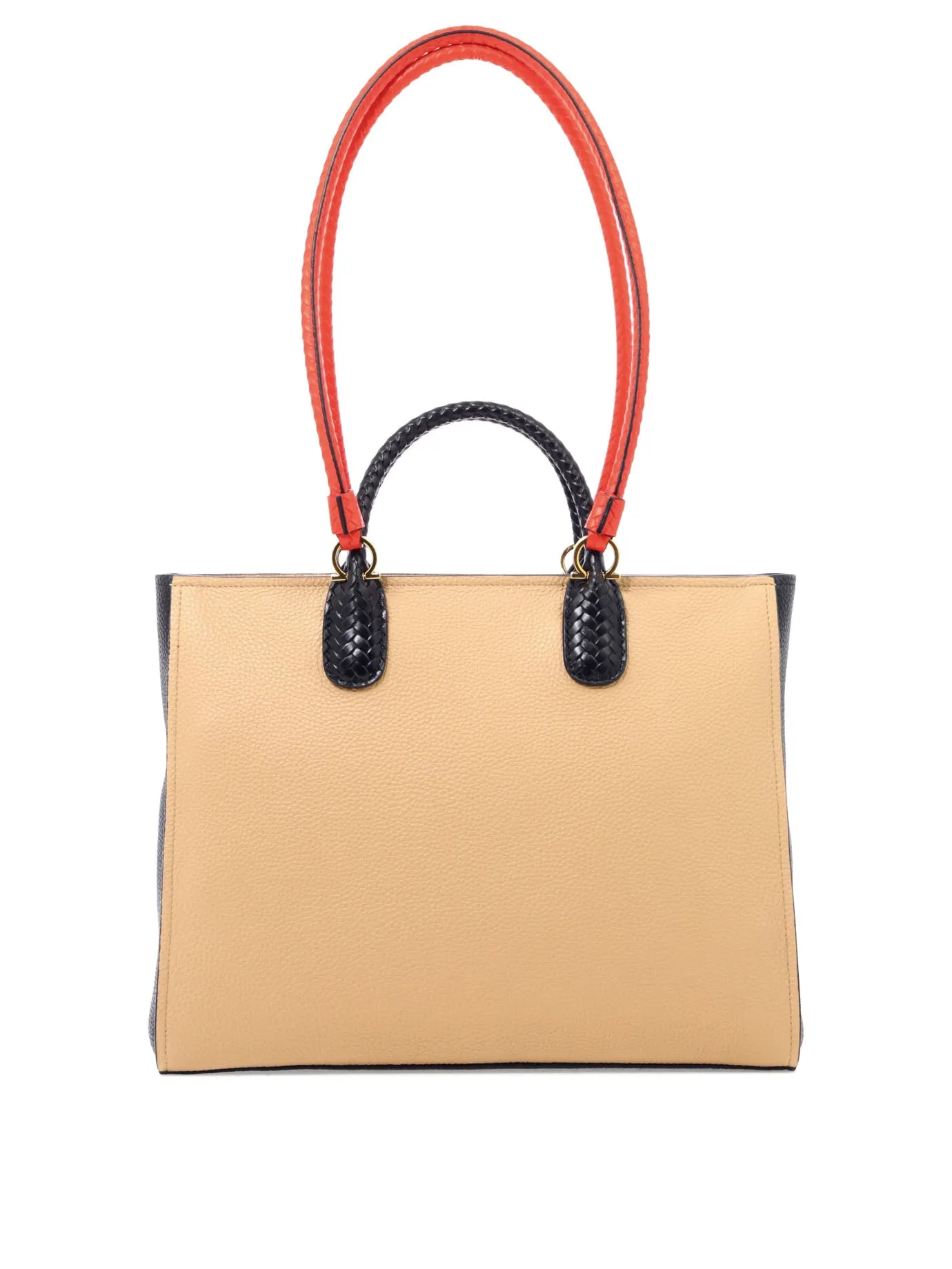 Salvatore Ferragamo Two Tone Handle Tote Bag