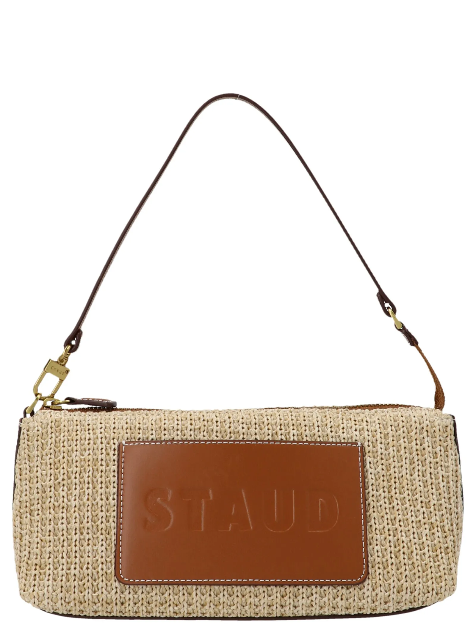 Staud Kaia Logo Embossed Shoulder Bag