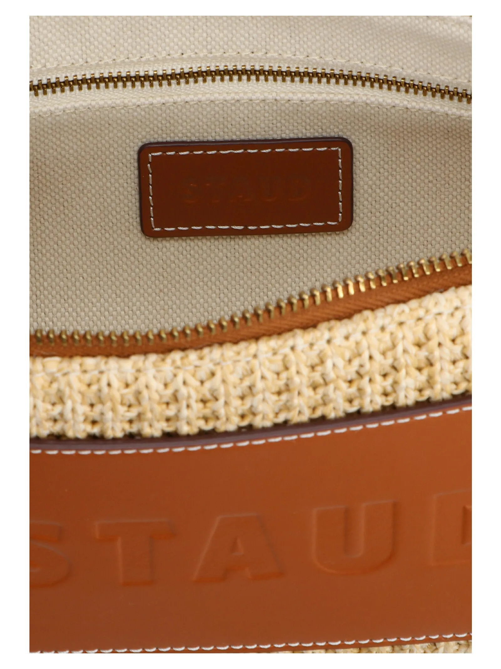Staud Kaia Logo Embossed Shoulder Bag