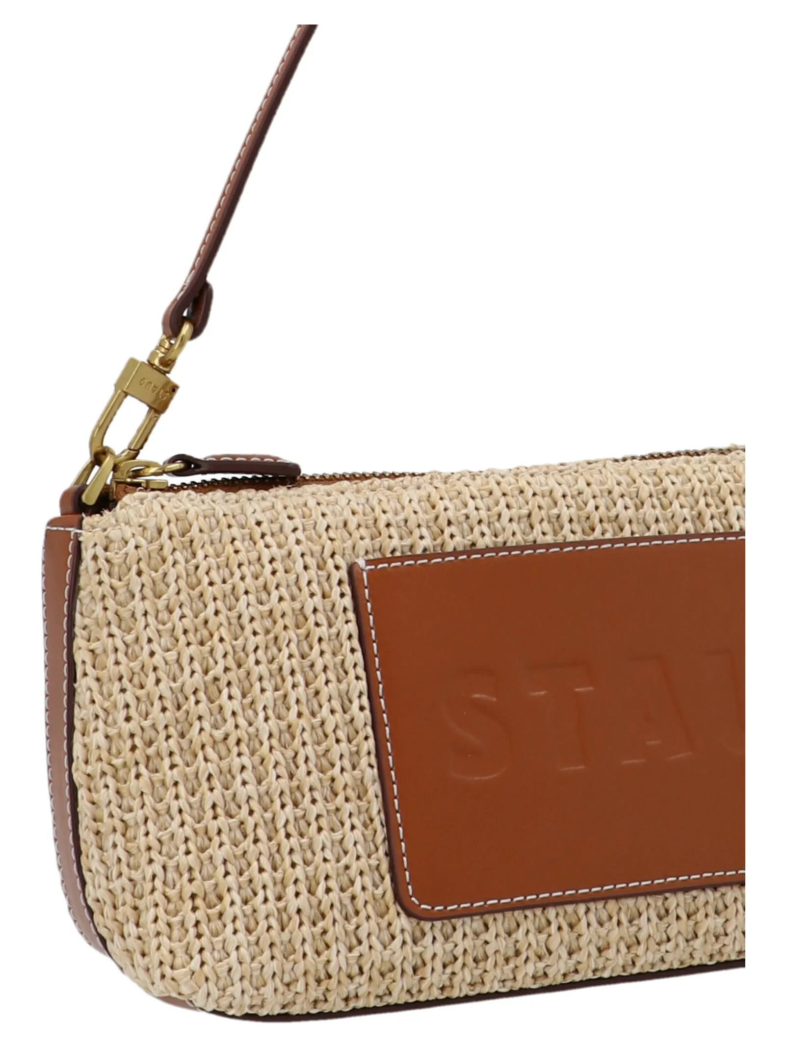 Staud Kaia Logo Embossed Shoulder Bag