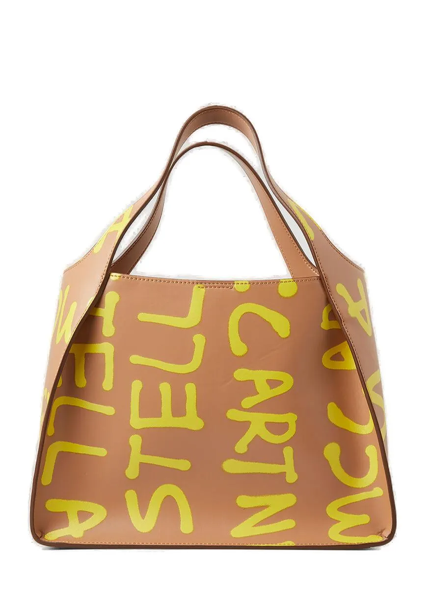 Stella McCartney Allover Graffiti Logo Printed Tote Bag