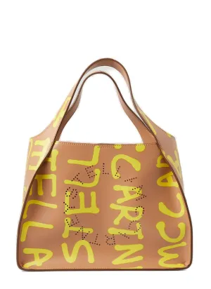 Stella McCartney Allover Graffiti Logo Printed Tote Bag