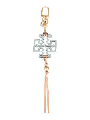Tory Burch Kira Logo Plaque Tassel Key Ring