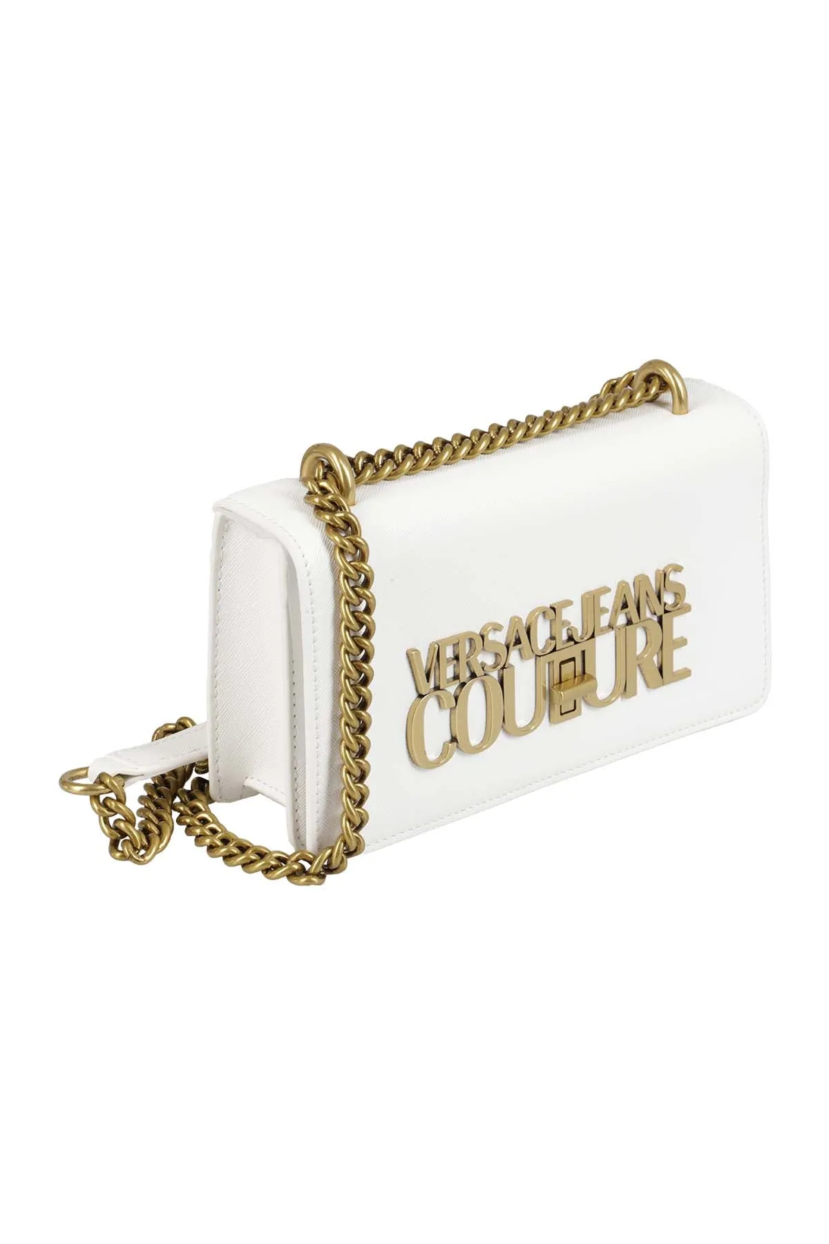 Versace Jeans Couture Logo Plaque Foldover Shoulder Bag