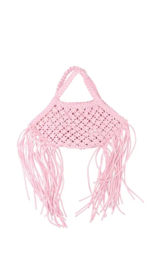 Yuzefi Fringes Detailed Woven Mini Tote Bag