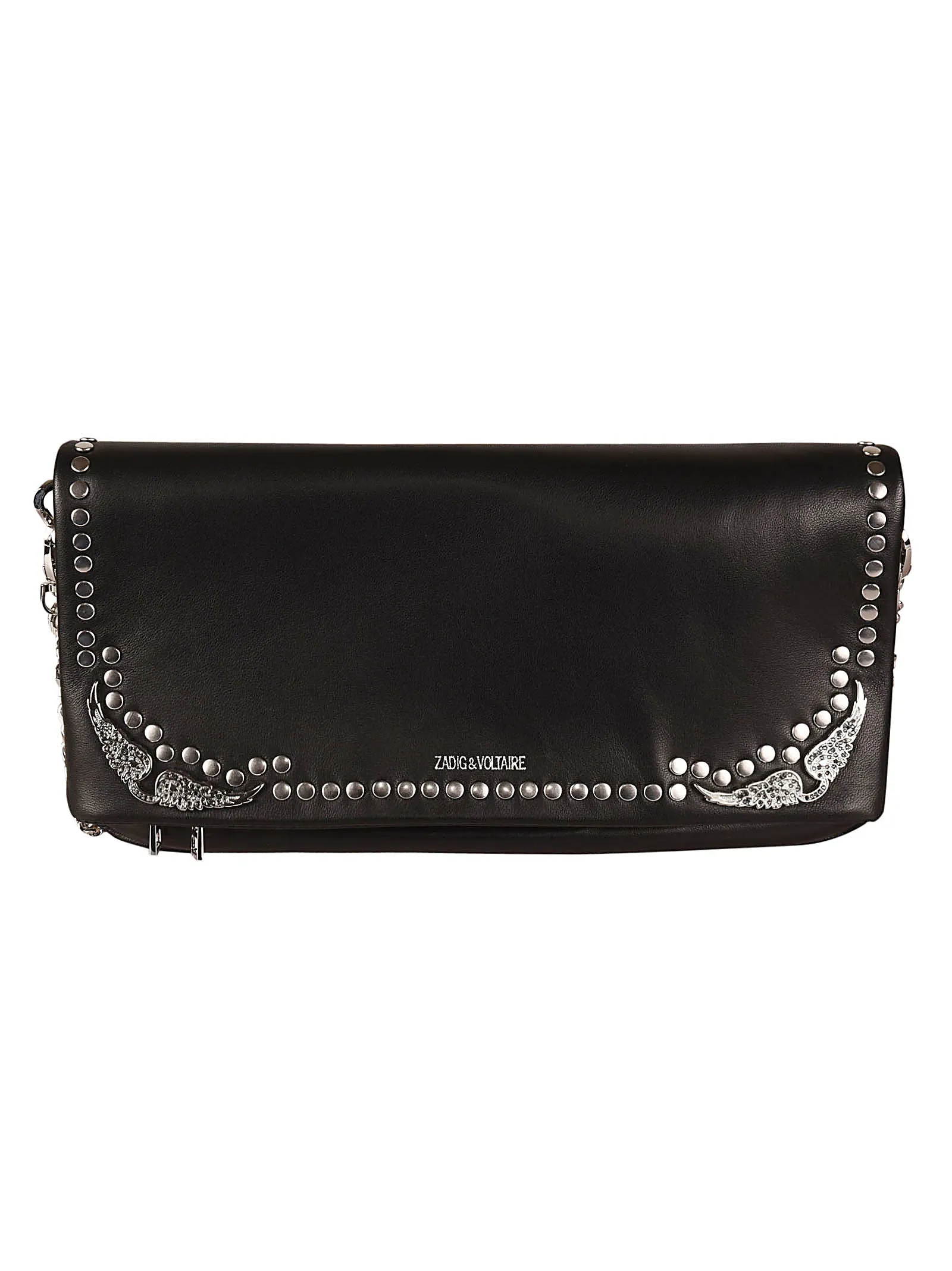 Zadig & Voltaire Rock Mirror Logo Detailed Clutch Bag