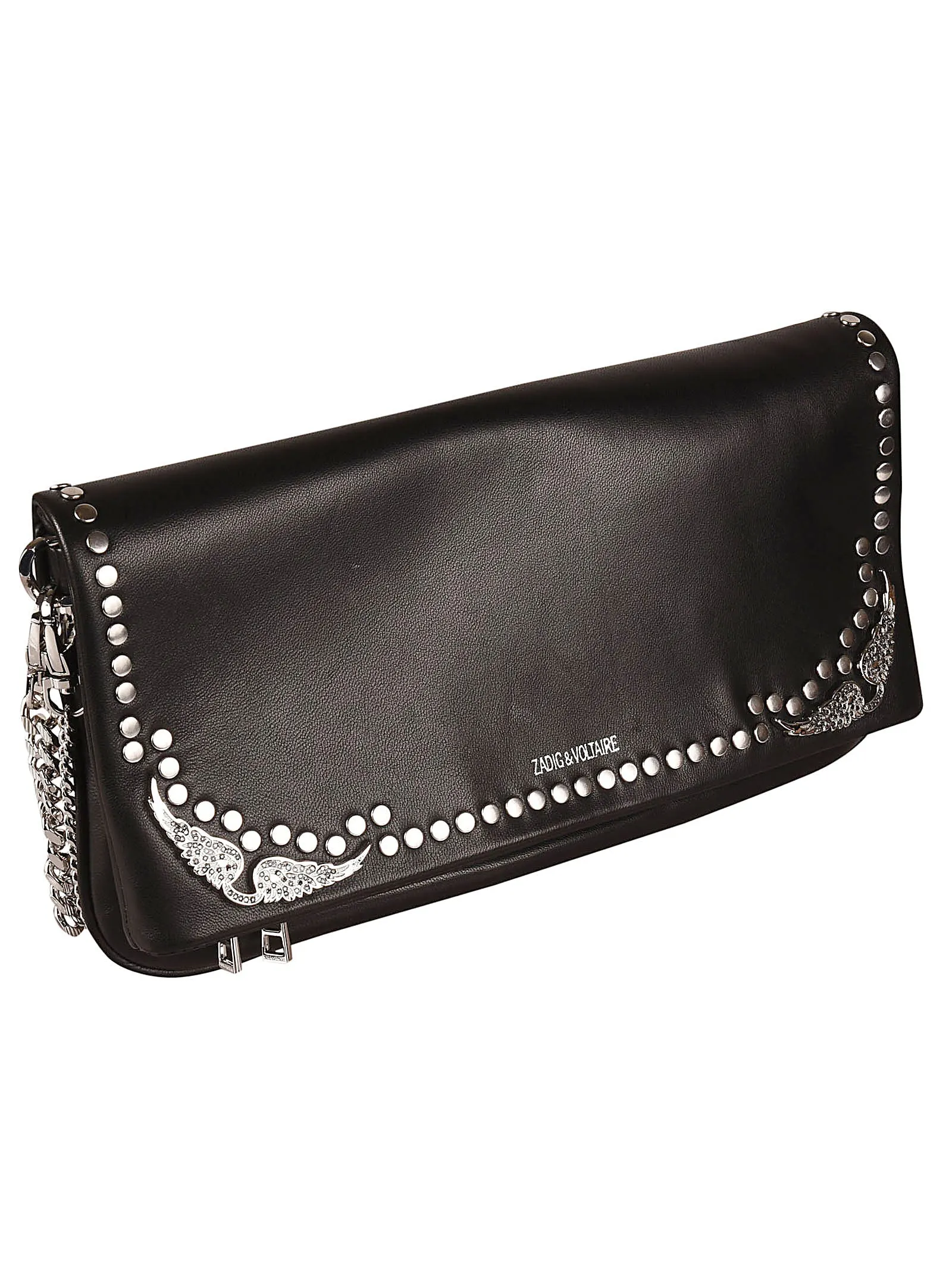 Zadig & Voltaire Rock Mirror Logo Detailed Clutch Bag